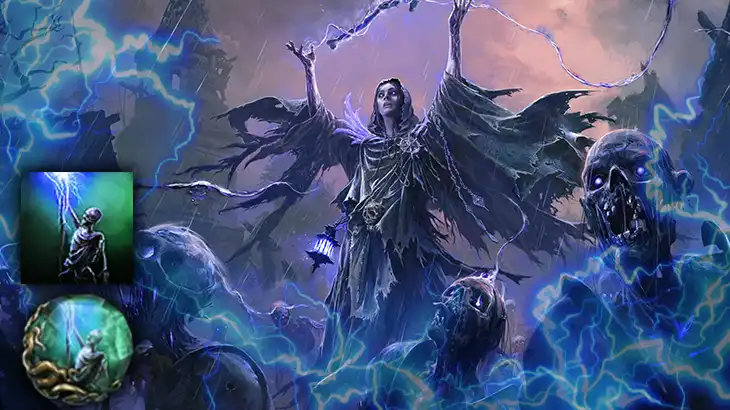 Lich mit Blitz Skeletten